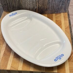 Corningware | Vintage | White | Platter | Blue CornFlower Design | Meat Plate